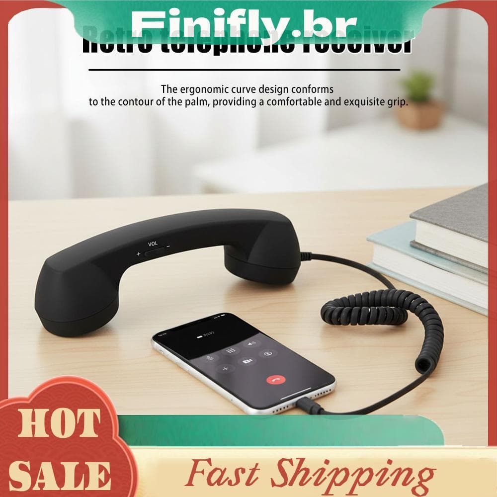 Aparelho De Telefone Retrô Ergonômico Portátil Vintage Fone De Ouvido Para Reuniões De Chamadas