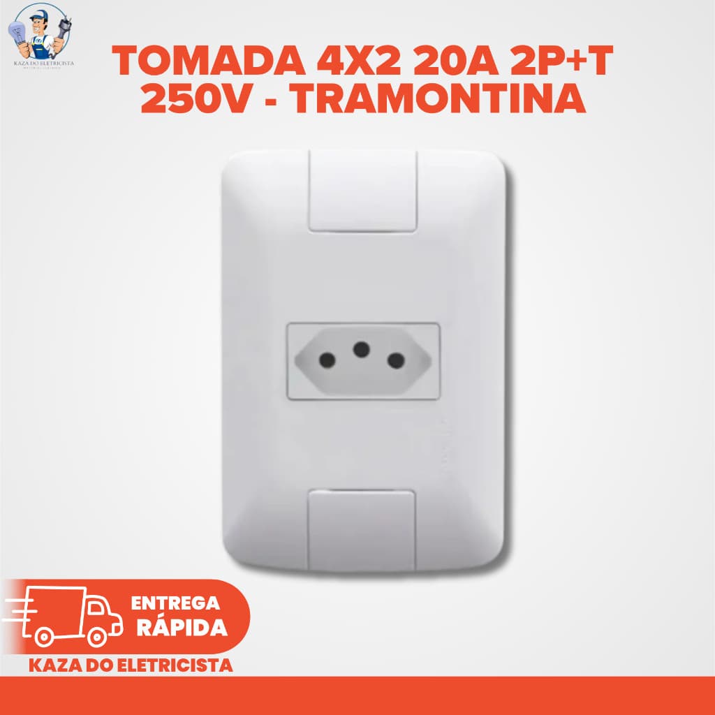 Tomada 4x2 2P+T 20A 250V Branca Tramontina Aria 57241/013