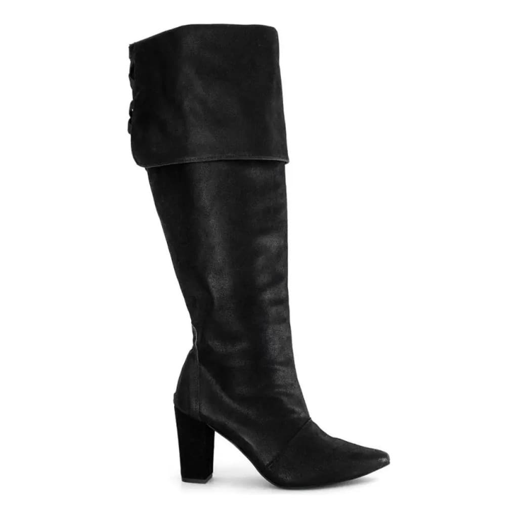 Bota Montaria Over The Knee Feminina Salto Grosso Preta 1822