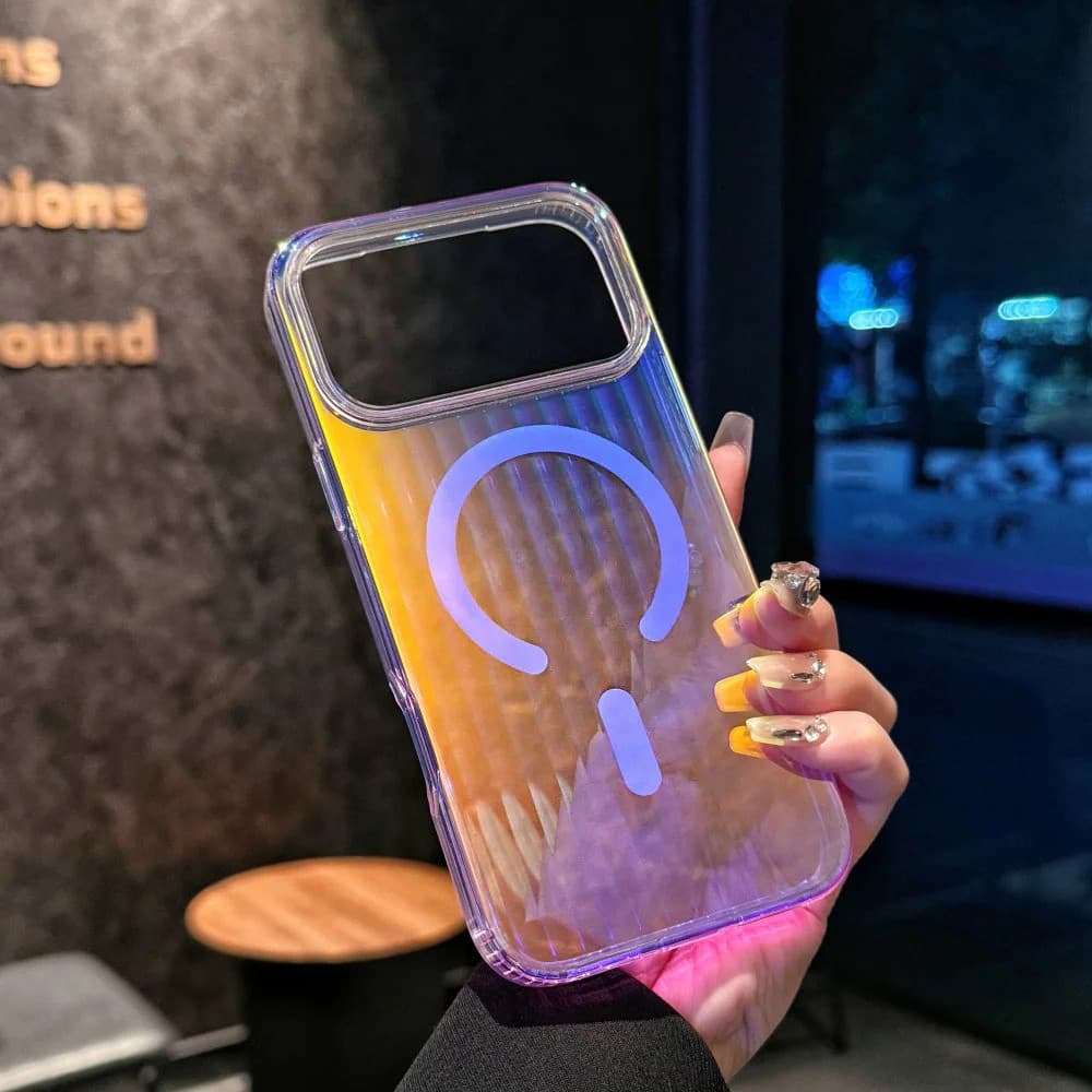 Laser Brilhante Mala Estilo Magnético Proteção Caso Do Telefone Móvel Para iPhone 17 Ar 16 15 14 13 12 11 Pro Max 16E Pl