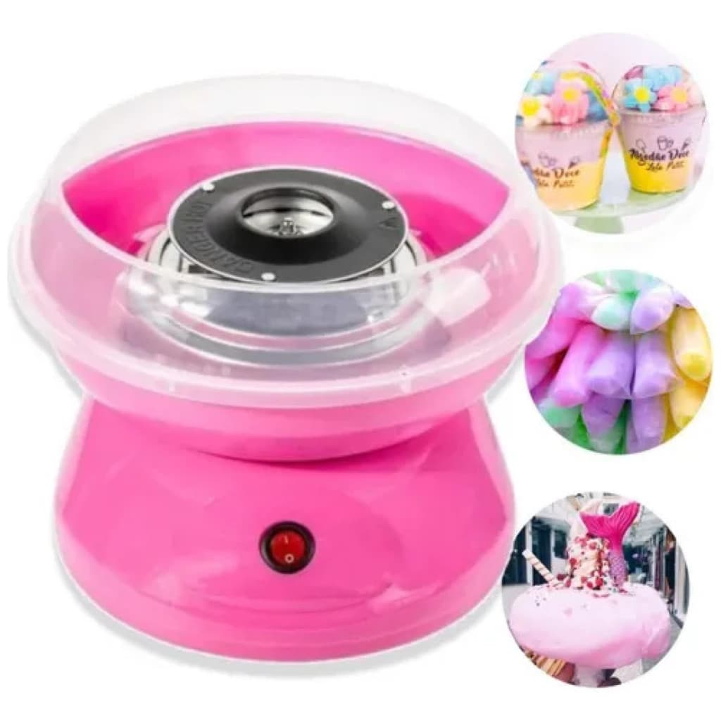 Maquina Algodao Doce Portatil Festa Mini Qualidade Rosa 110V
