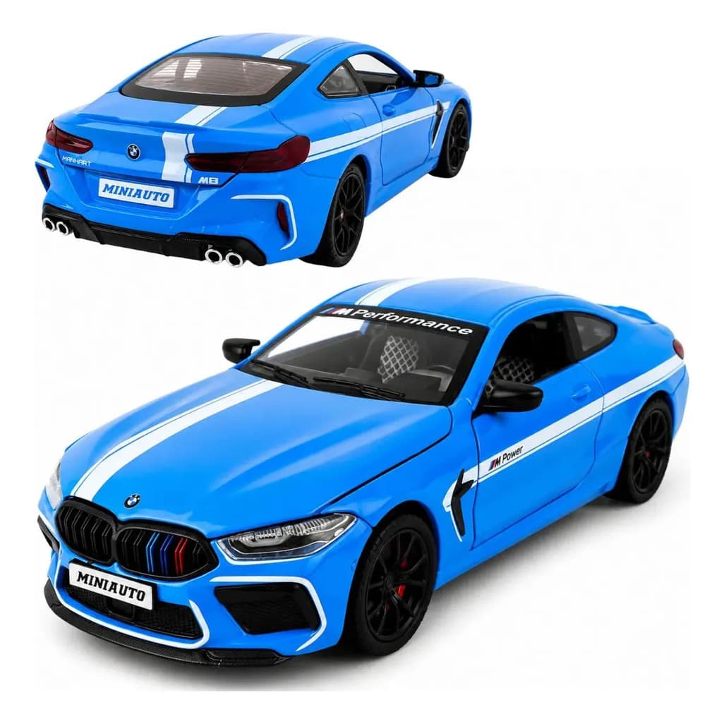 Miniatura Carrinho Metal Bmw M8 Competition Som Luz Fricção