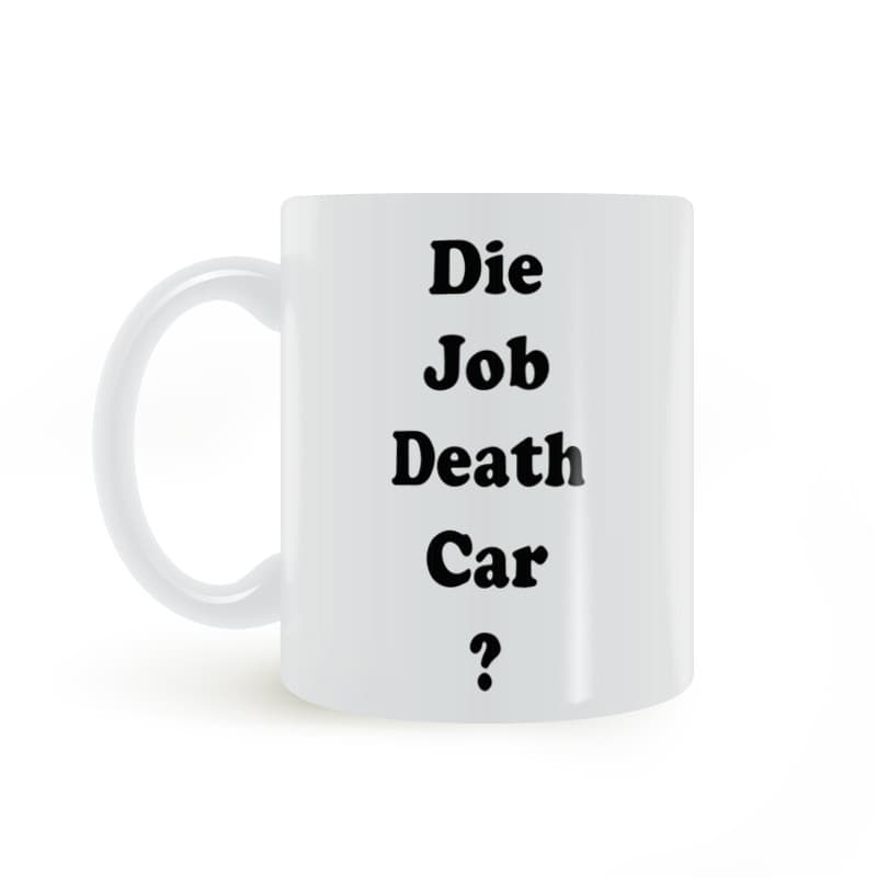Die Job Death Car?Paródia japonesa inglesa caneca copo de água você está bem presente de copo de água