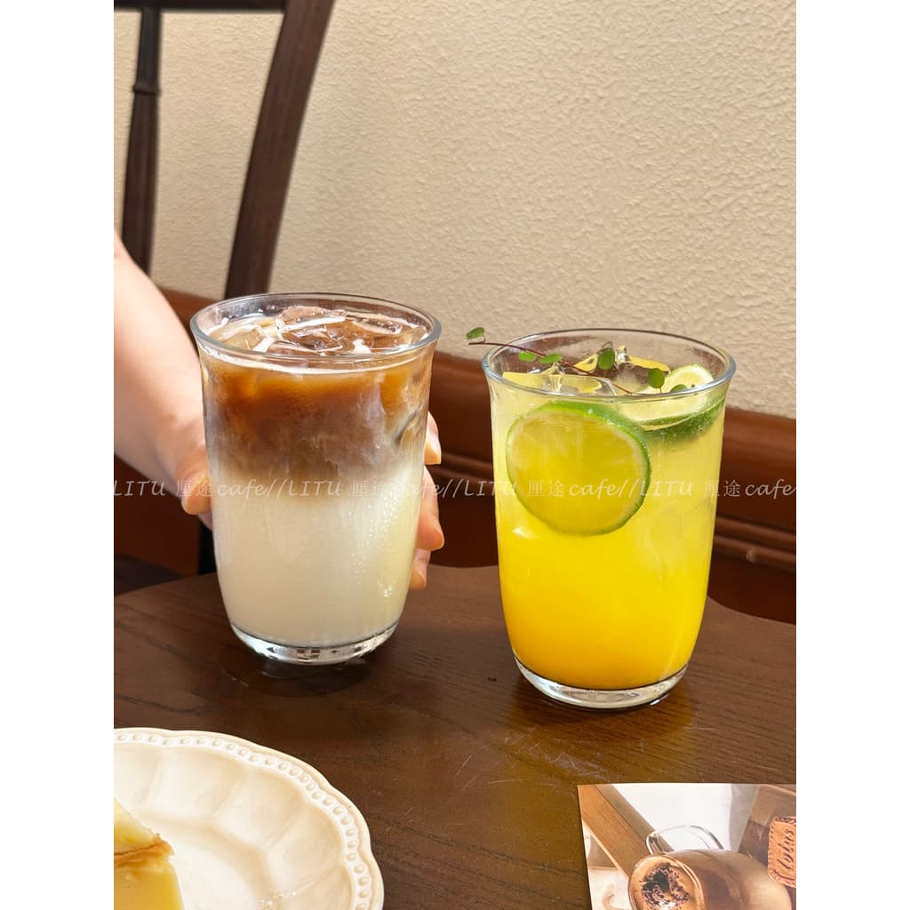 Ins copo de suco de vidro gelado americano copo de café criativo bolha água leite chá bebida copo engrossado copo de águ