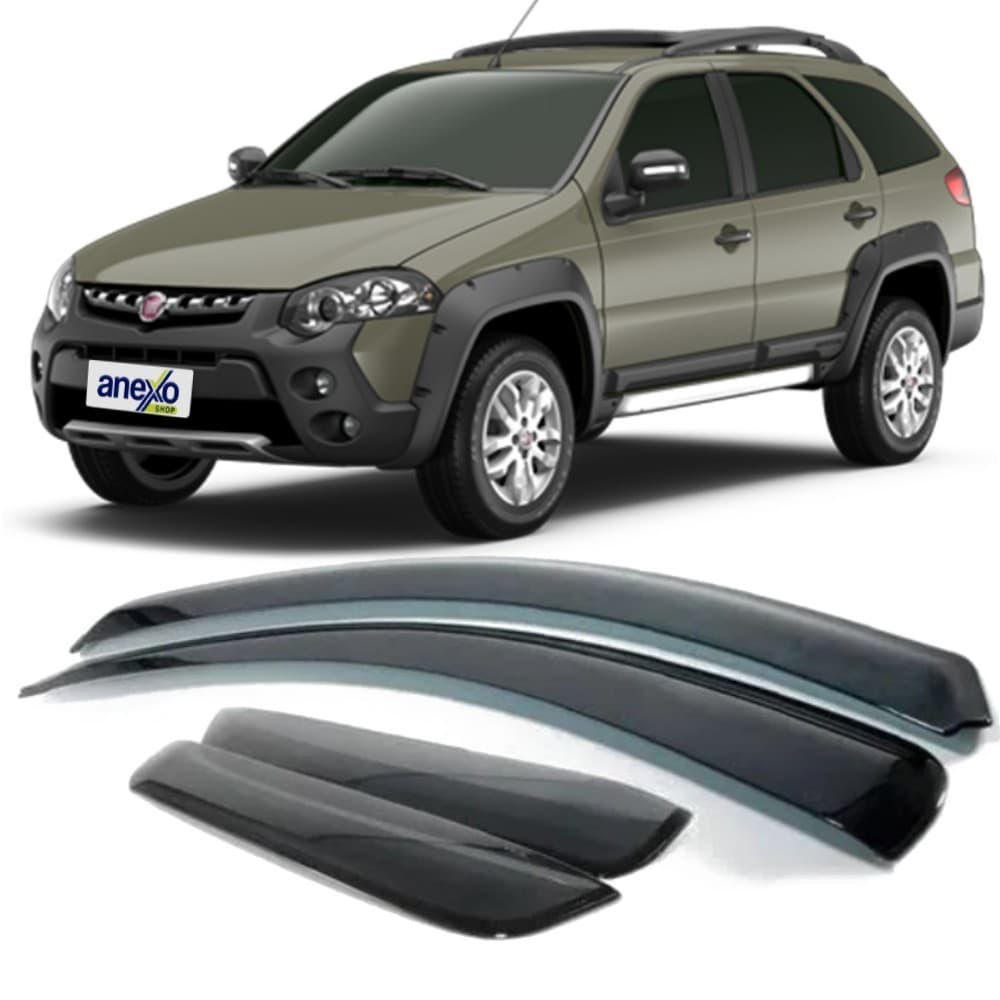 Calha de Chuva Fiat Palio Adventure 1996 a 2013 Ecoflex 30.002A Defletor Janela Kit
