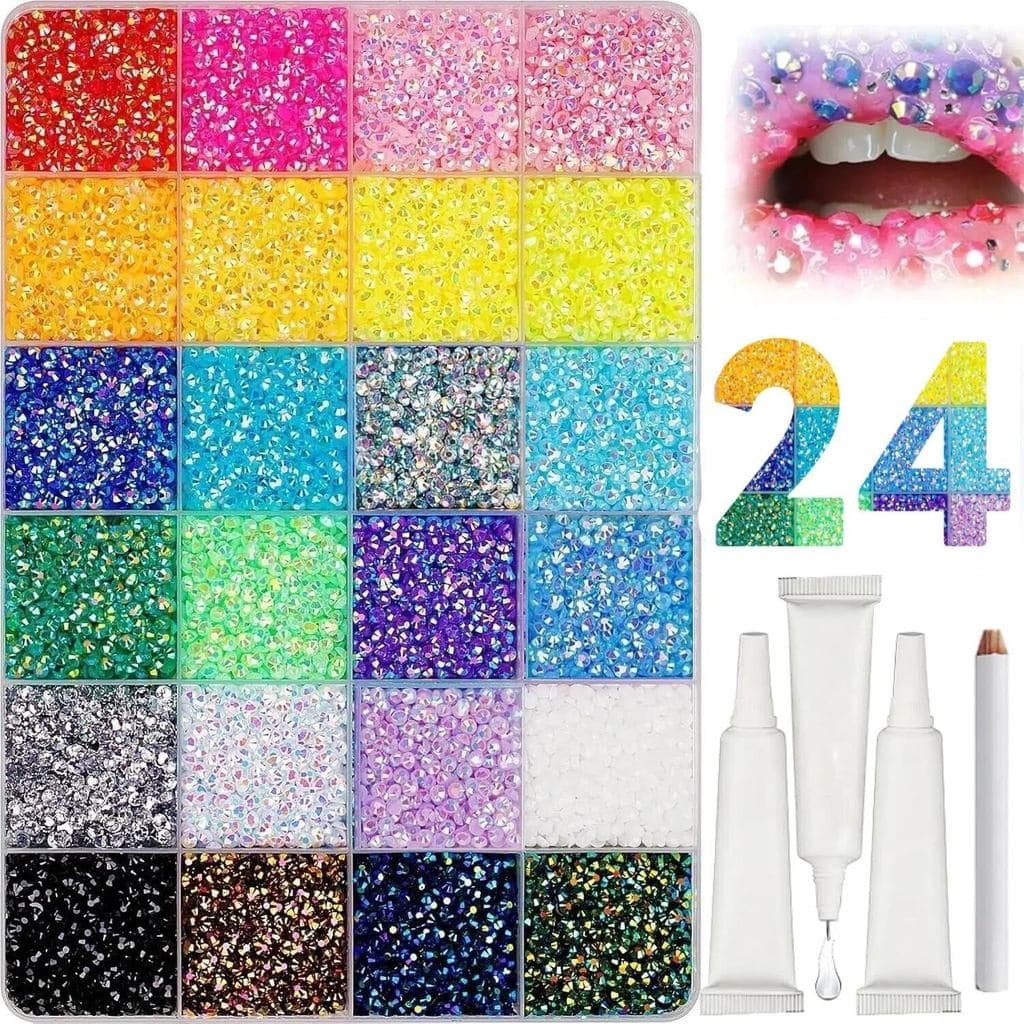 Kit de Decoração com Strass, Kit Colorido de Strass de Resina DIY para Decoração, Strass de Resina Gelatinosa para Kit d