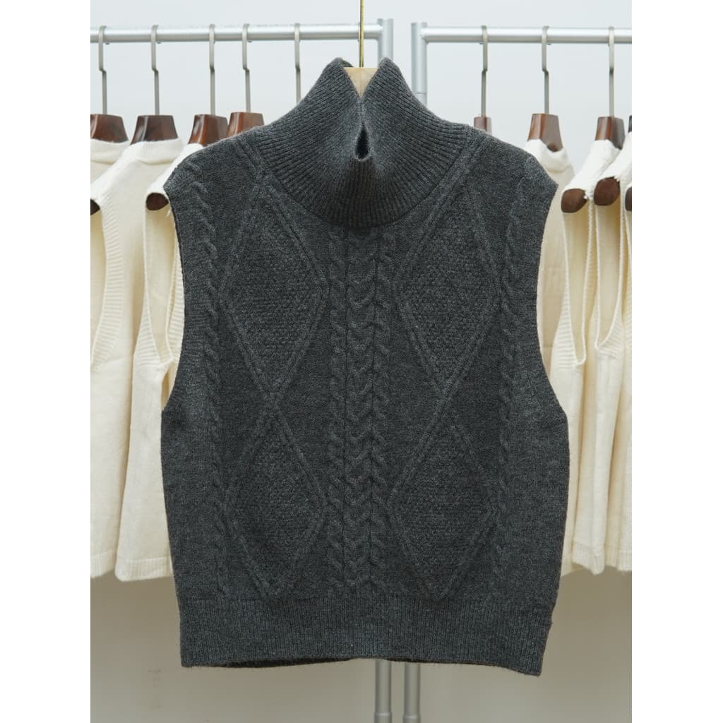 [301-350] Colete com Design em camadas, colete de malha, outono inverno, novo estilo, aparência mais fina, estilo Casual