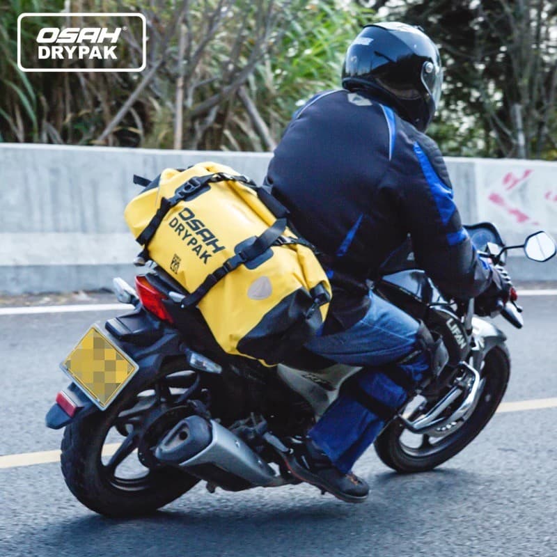 OSAH Bolsa traseira à prova d'água para motocicleta Assento traseiro à prova de chuva Equipamento multifuncional de cicl