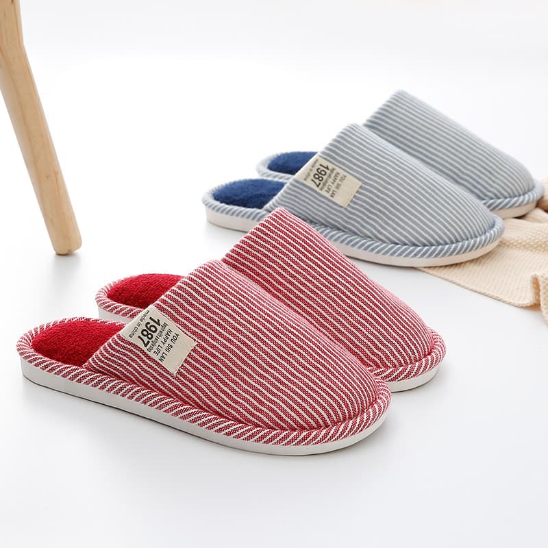 Chinelos de algodão feminino 2026 novo estilo inverno versão coreana estilo simples interior casa casal antiderrapante p
