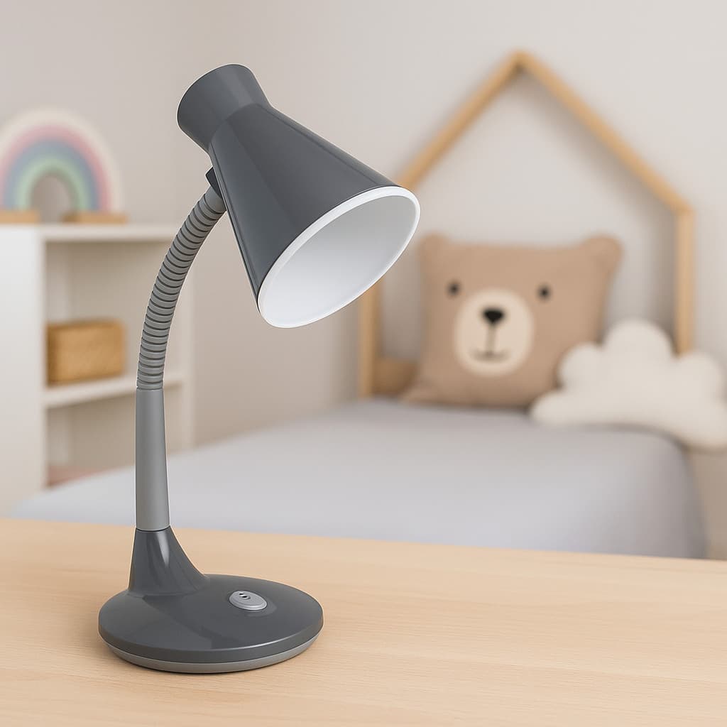 Luminária de Mesa Taschibra bivolt decoração escritório sala quarto estudos ilumine haste flexível
