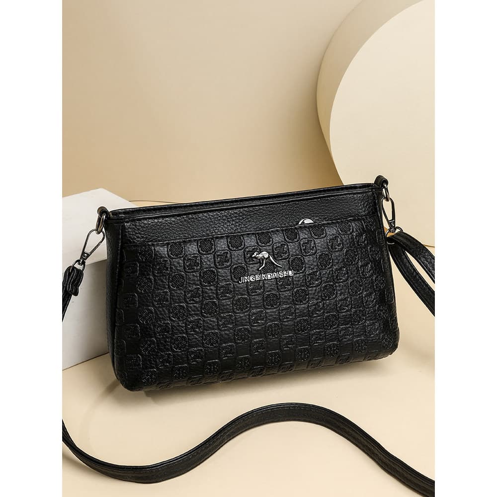 Casual bolsa de ombro de couro macio feminino 2024 novo estilo moda All-Match bolsa feminina de meia-idade mãe mensageir
