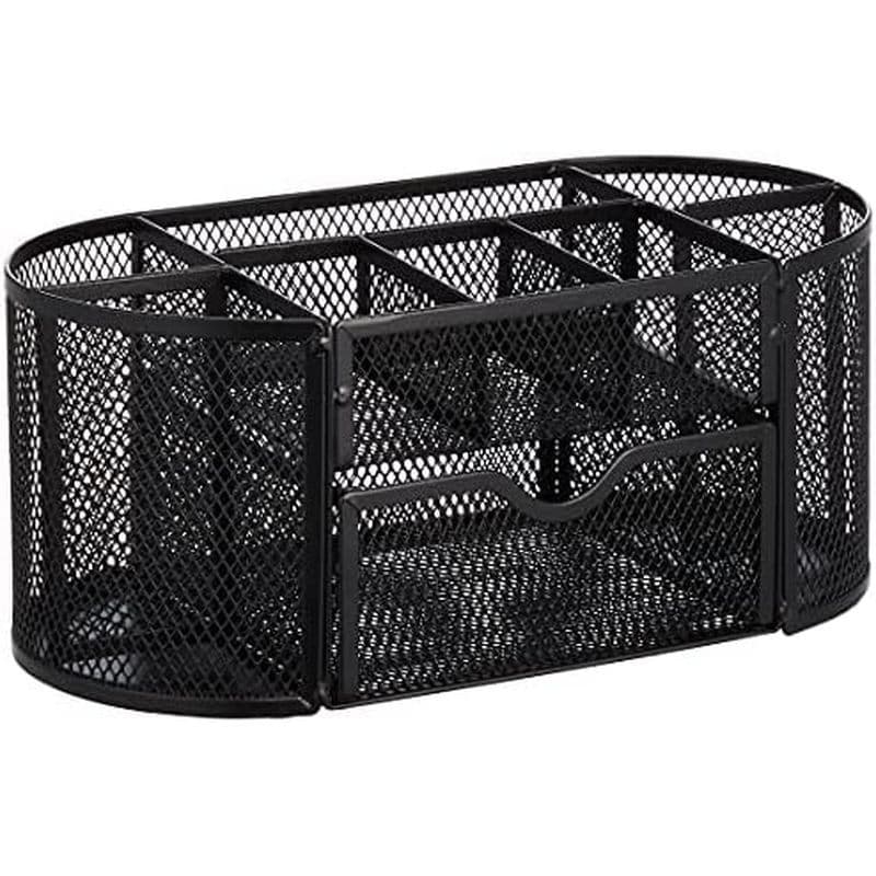 Organizador De Mesa De Malha Básica Com Porta-Canetas , Gaveta Extraível E Armazenamento De Escritório , 9.25 " x 4.53 3
