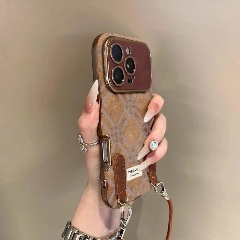Padrão de diamante de tela cheia outono inverno, resistente a choques com tudo incluído, adequado para meninas, cordão d