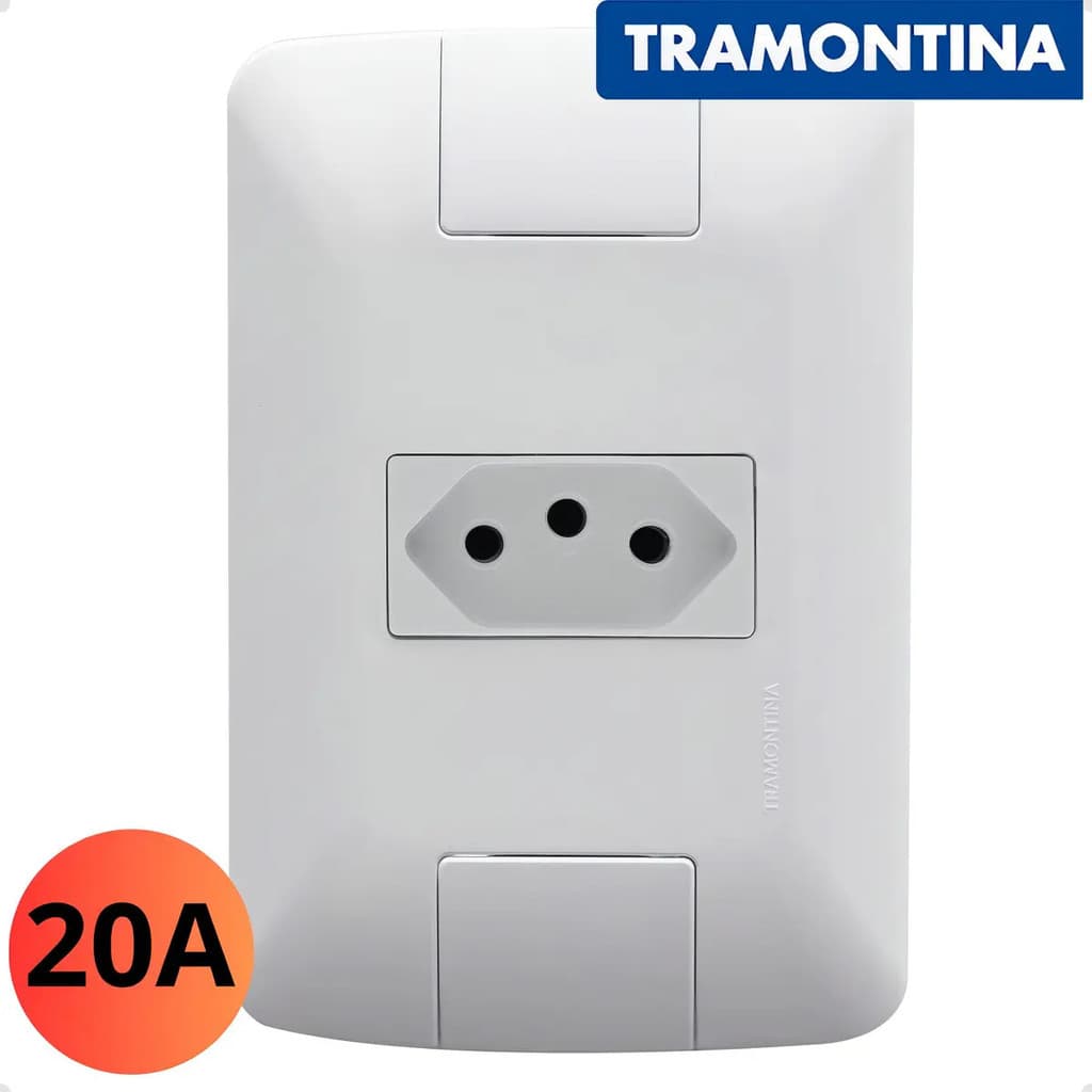 Conjunto 4x2 1 Tomada 2p+t 20a Branco Aria - Tramontina