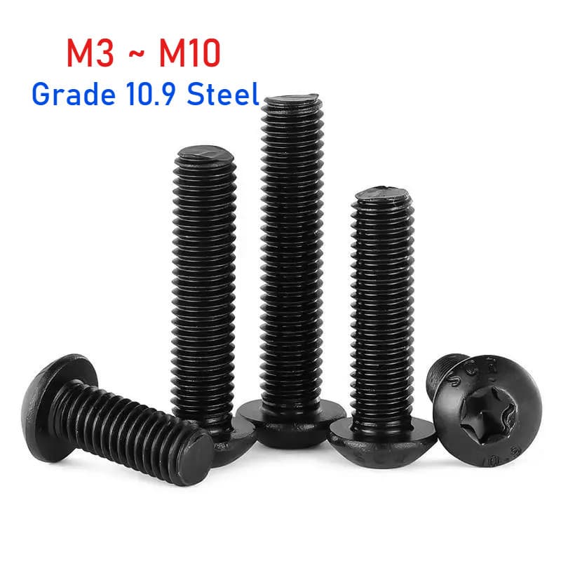 M3 M4 M5 M6 M8 M10 Preto Grau 10.9 Cabeça De Botão Torx De Aço Parafusos De Máquina De Redonda De Seis Lóbulos