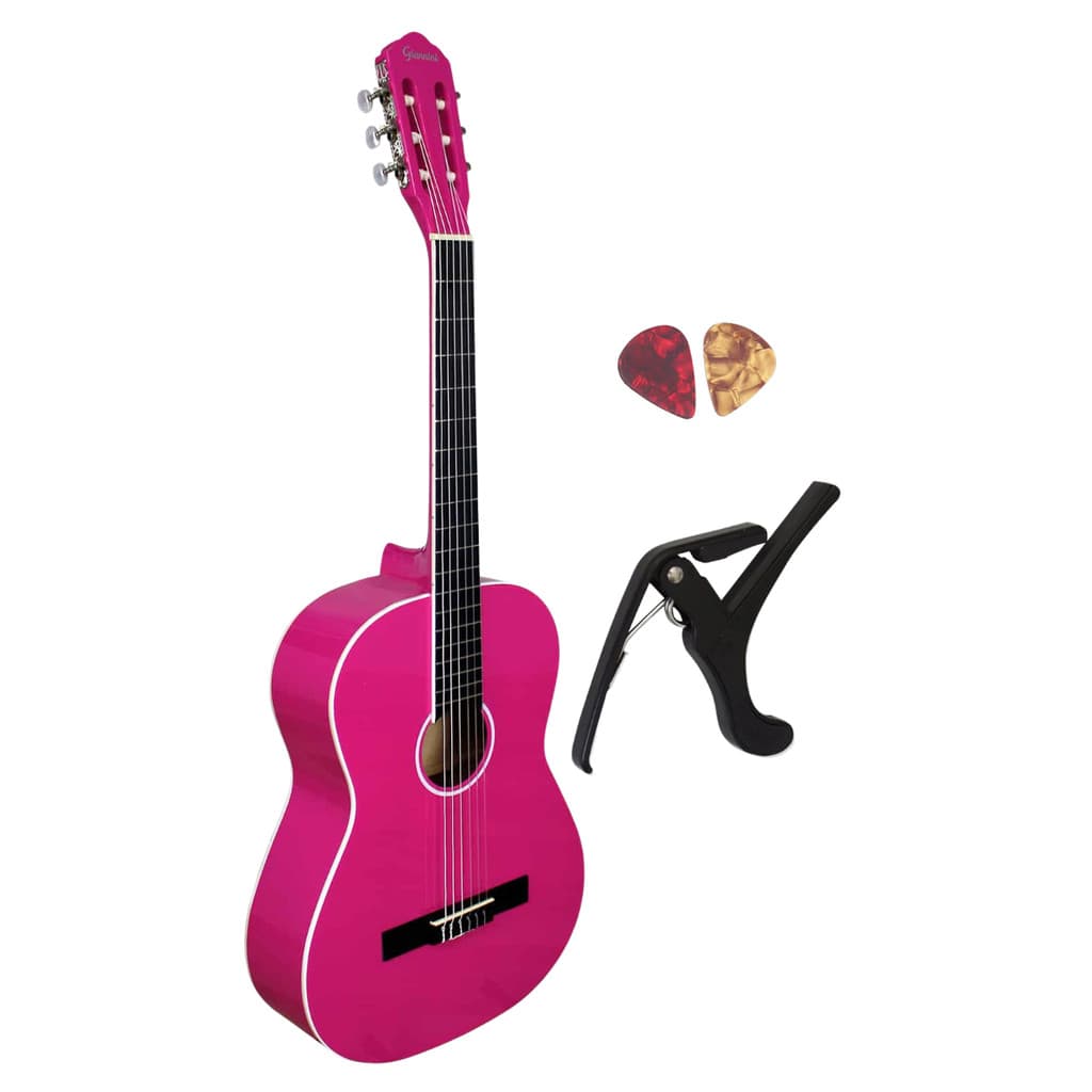 Violão Rosa Nylon Acústico Giannini N-14 PKG + Capotraste