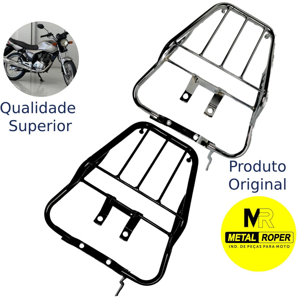 Bagageiro Titan 150 Cromado e Preto 04/08 (2004, 2005, 2006, 2007 e 2008)