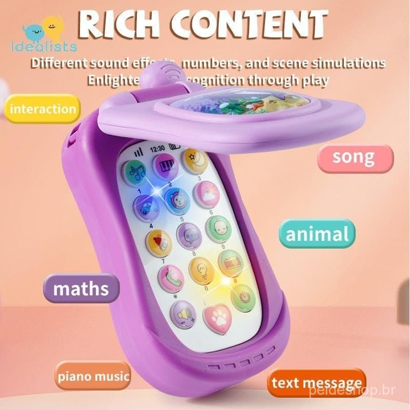 Idealistas Simulação De Desenhos Animados Flip Phone Música Educacional Telefone Brinquedo Criança Educação Vozes Precoc
