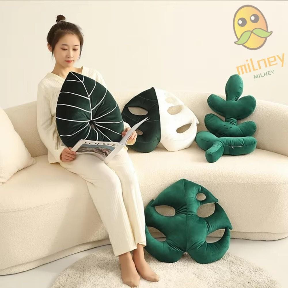 Almofadas De Folha MILLNEY , De Planta Verde , Decoração Interna De Casa , Brinquedos De Pelúcia De Folhas Criativas , D