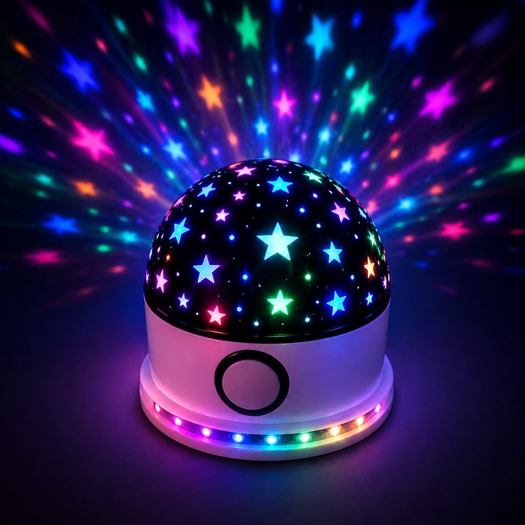 Projetor Estrelas Galáxia LED com Bluetooth Som e Conexão USB