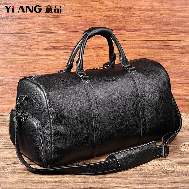 Bolsa de viagem de grande capacidade bolsa de bagagem masculina bolsa mensageiro de viagem de negócios couro puro primei