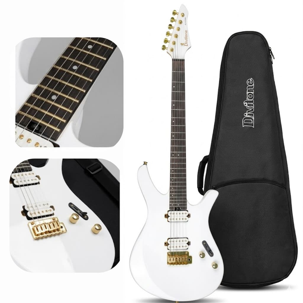 Guitarra Divitone DSG-10 Arctic Ore Branca Guitarra Elétrica Profissional Para Rock Metal E Banda