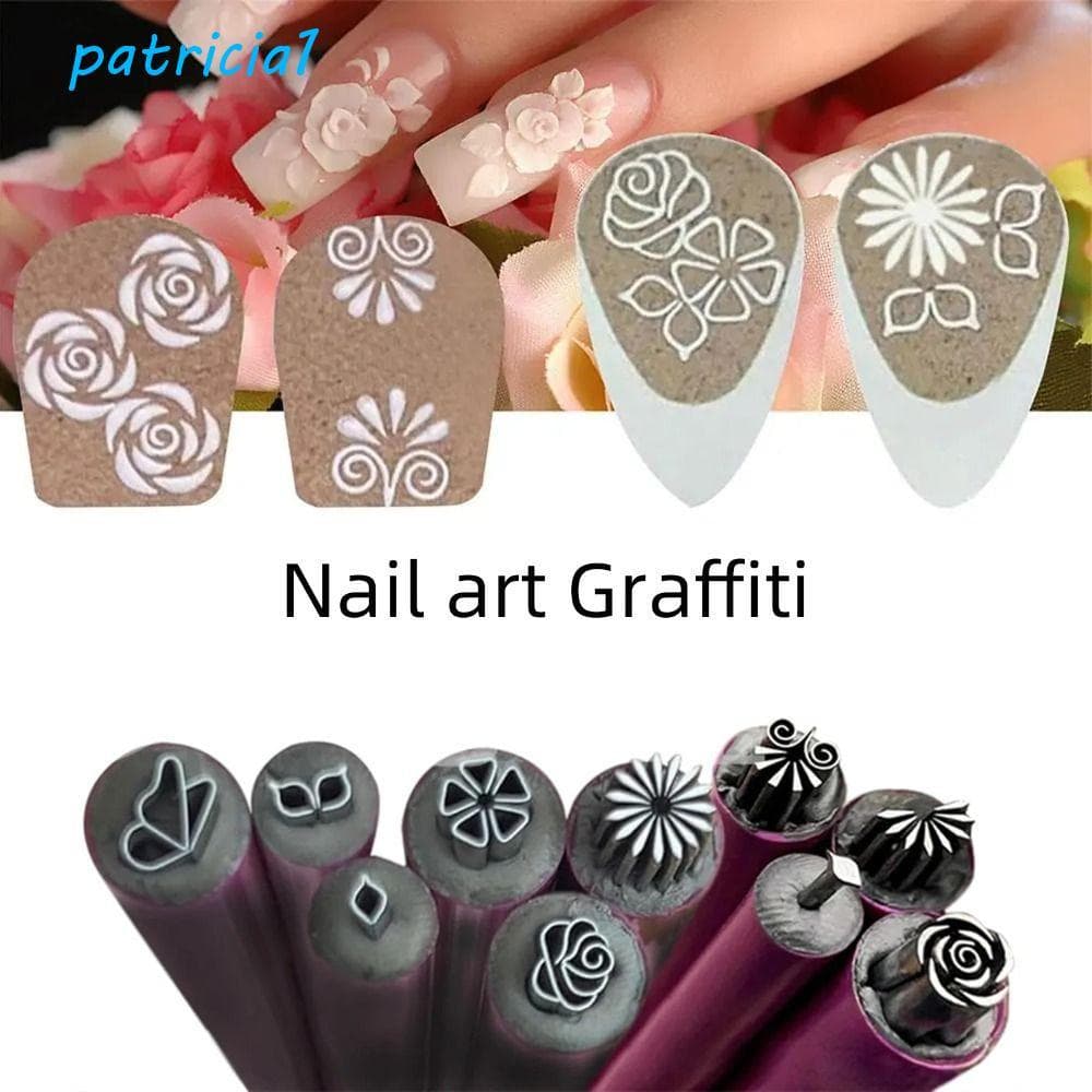PATRICIA1 6/10/15pcs Caneta Graffiti Para Unhas , Placa De Carimbo Pintura De Flores Desenho Conjunto De Canetas De Arte