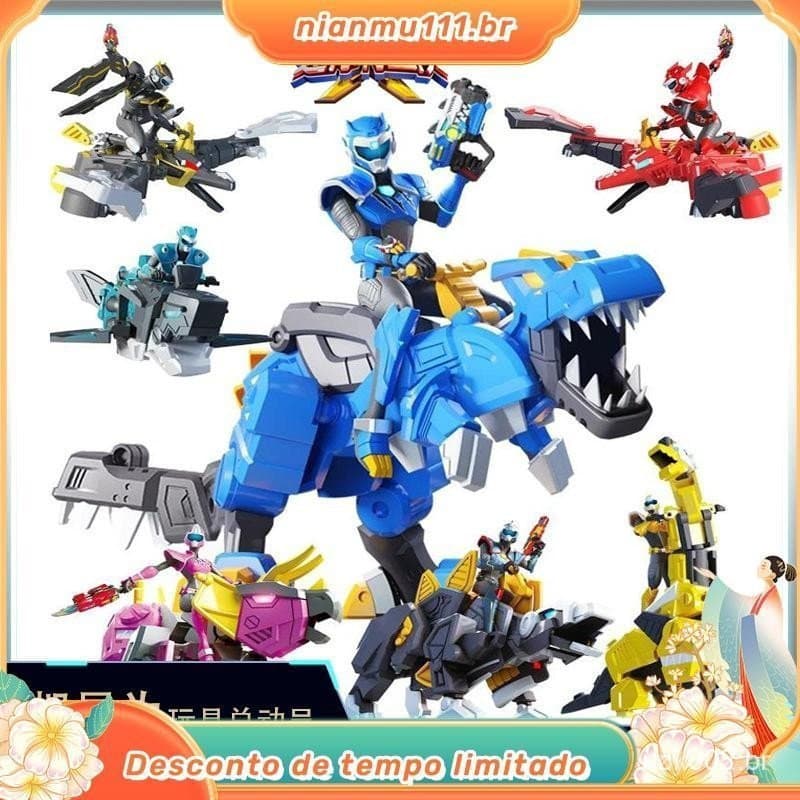 Mini Robô Dinossauro de Brinquedo para Crianças, Figura Móvel e Transformável, Presente