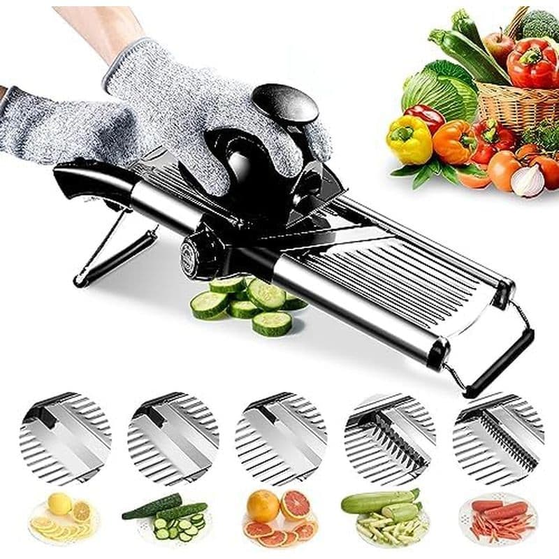 Fatiador De Alimentos Mandoline , Mandolina Ajustável Para Cozinha , Picador De Vegetais Bandolim De Aço Inoxidável Bata