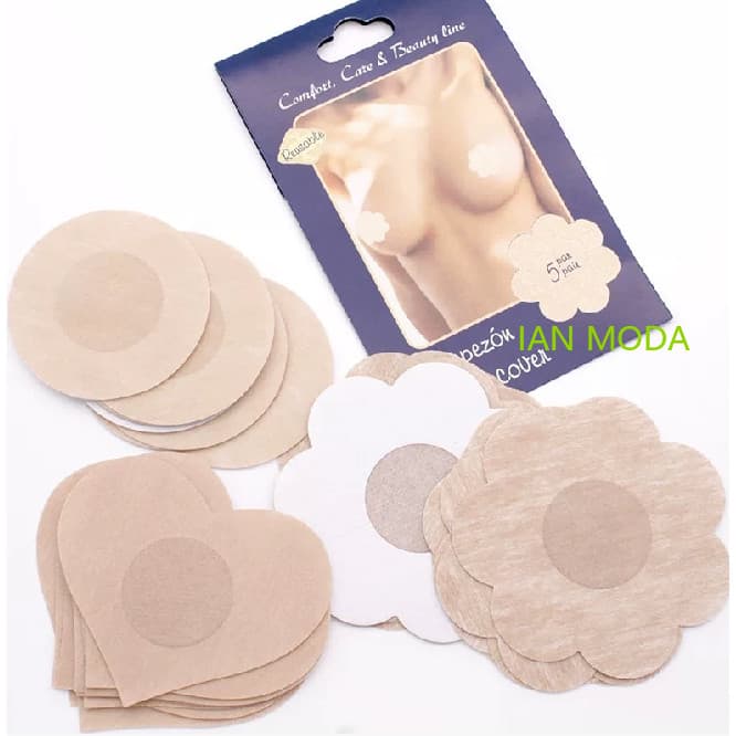 Kit 100 Tapa-Seios Invisível Adesivo Protetor Flor,Coraçao ou redondo 7,5cm de Diâmetro para Tampar Mamilos e Aureola