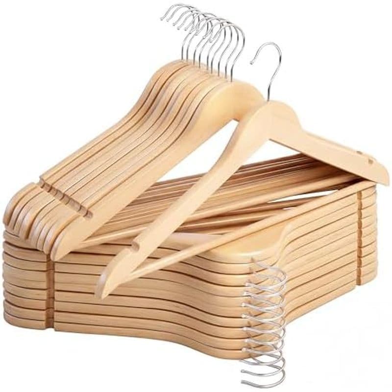 Pacote Com 20 Cabides De Madeira StorageWorks , Para Armário , Resistentes Ternos , Camisas , Calças , Jaquetas , Cor Na