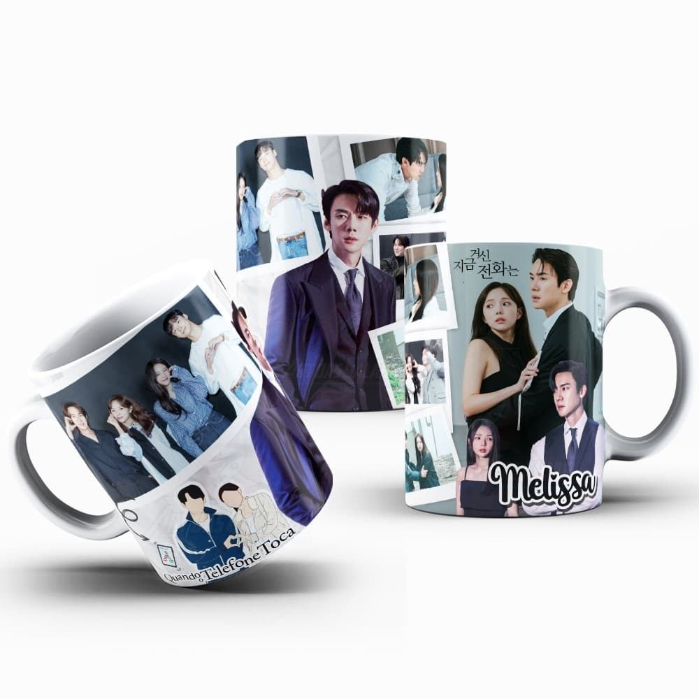 Caneca Dorama Quando o telefone toca Porcelana Personalizada