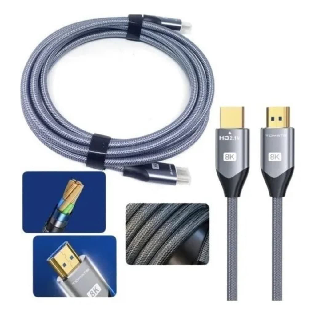 Cabo Hdmi 2.1 8k Gold Ultra Hd para Ps5 Xbox Series X/S 3M