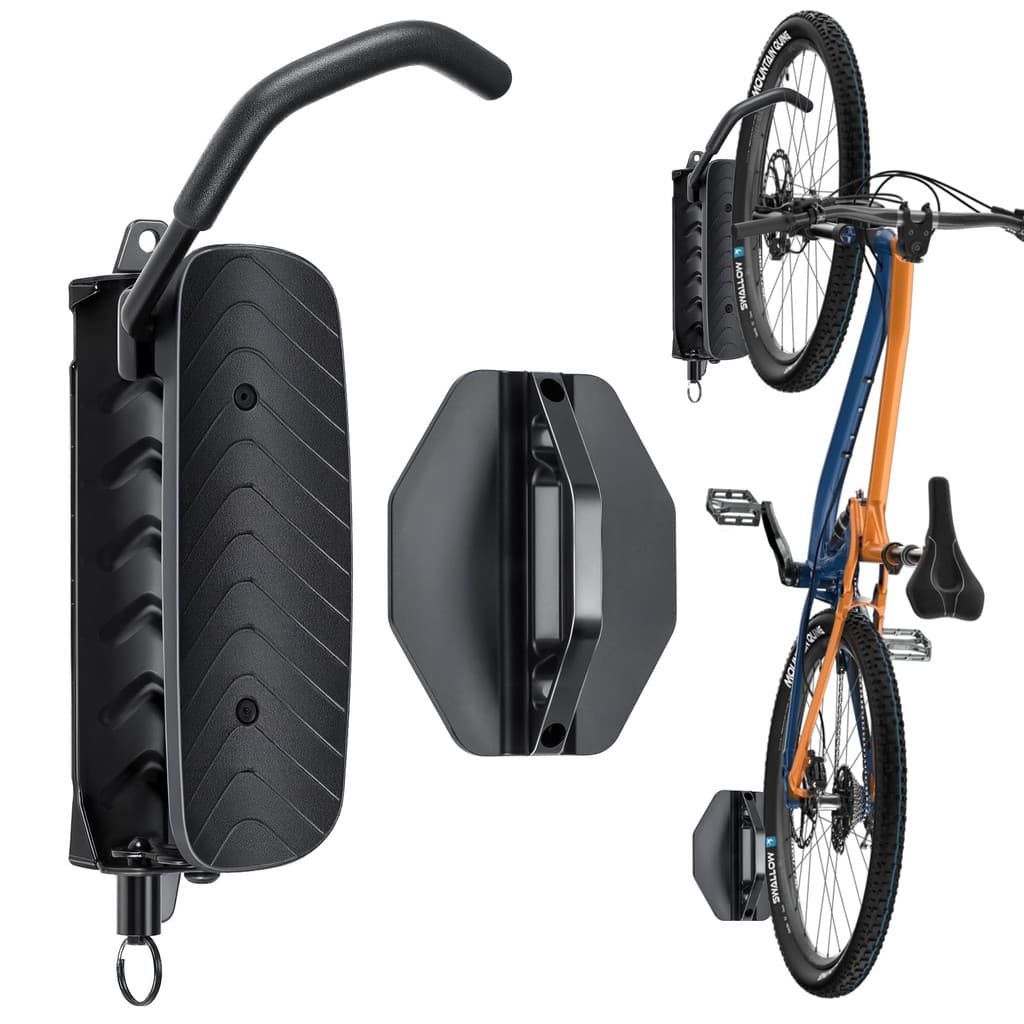 Gancho de parede para bicicleta, ângulo móvel, rack de parede, rack de estacionamento ajustável