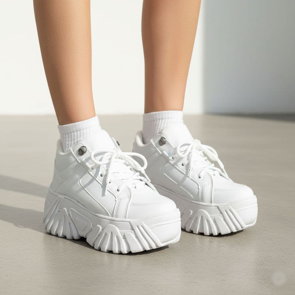 Tênis Feminino Buffalo Plataforma 7cm Resistente Estiloso Leve Botinha Original