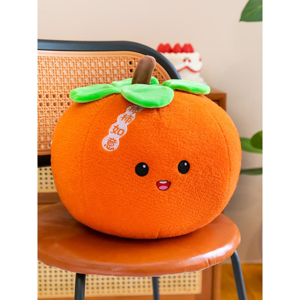 Bonito caqui brinquedo de pelúcia boneca criativa fruta boneca travesseiro boneca presente na moda jogar decoração caqui
