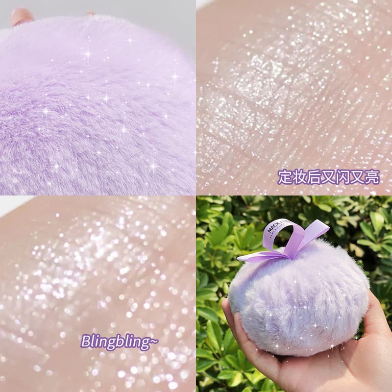 MACKANDY Pêssego Bola de Alto Brilho Fino Flash Fada Clavícula Corpo Alto Brilho Flash de Longa Duração Bola de Pó Solto