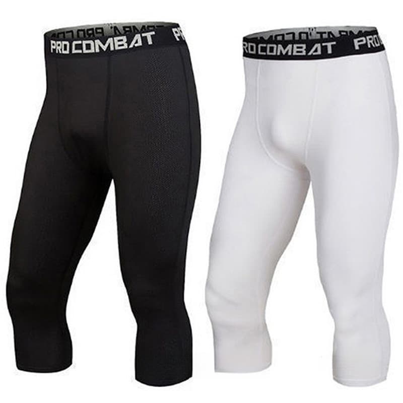 Esportes masculinos esportes 3/4 Shorts calças de corrida Leggings calças de Jogging compressão elástica basquete calças
