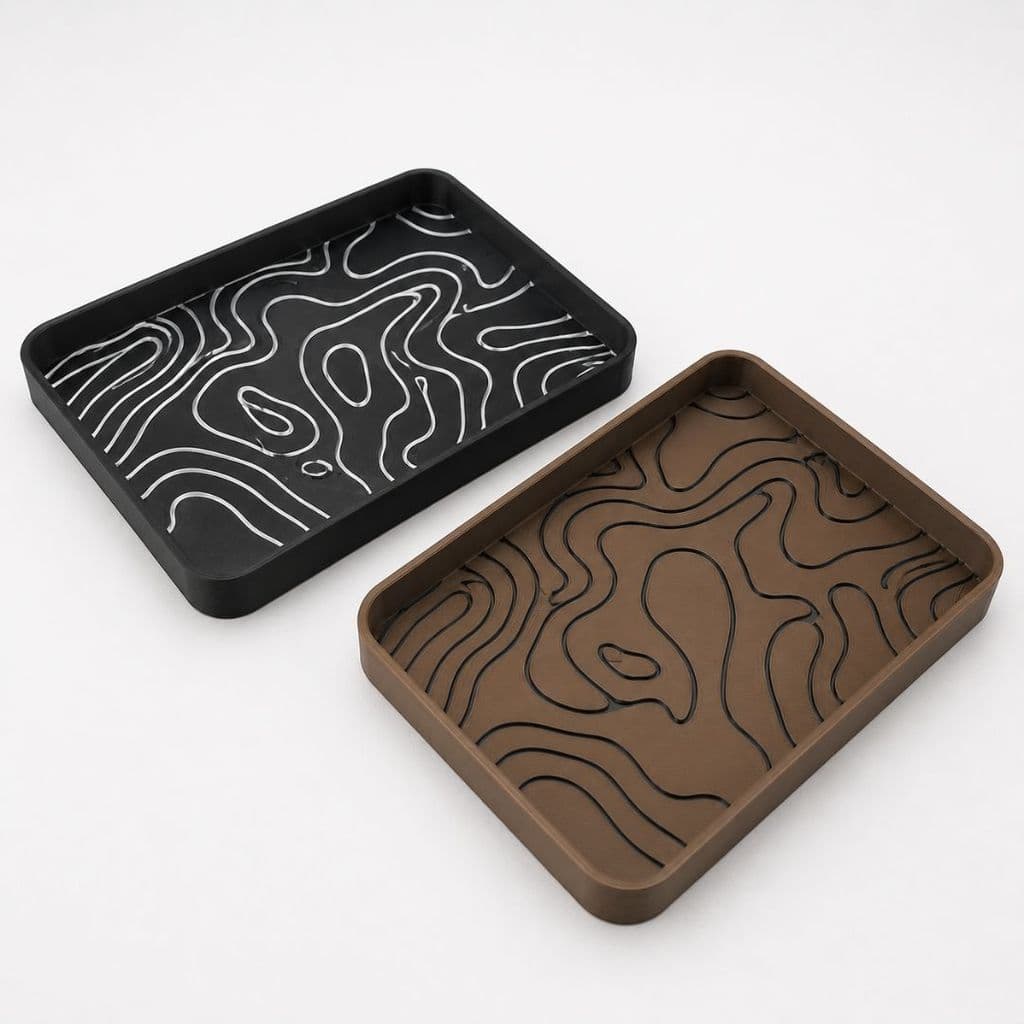 Bandeja Porta Objetos Topográfica Organizador De Mesa Setup Home Office Premium Decorativa Multiuso
