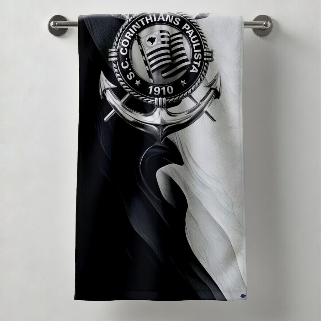 Toalha de Banho Estampa Corinthians Torcedor Time Futebol Timão Premium Praia Piscina Macia