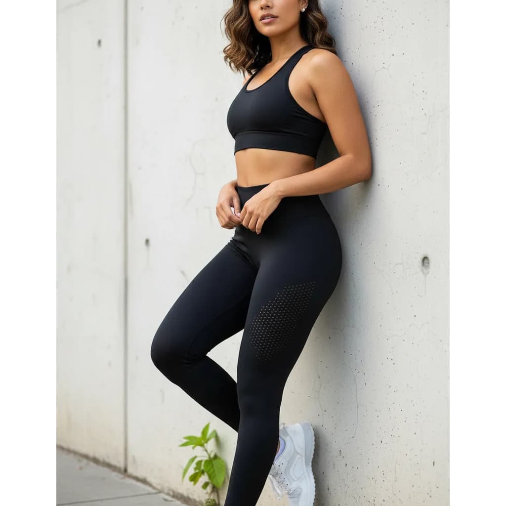 Kit Selene 2pc Top+legging Preto Treino E Academia