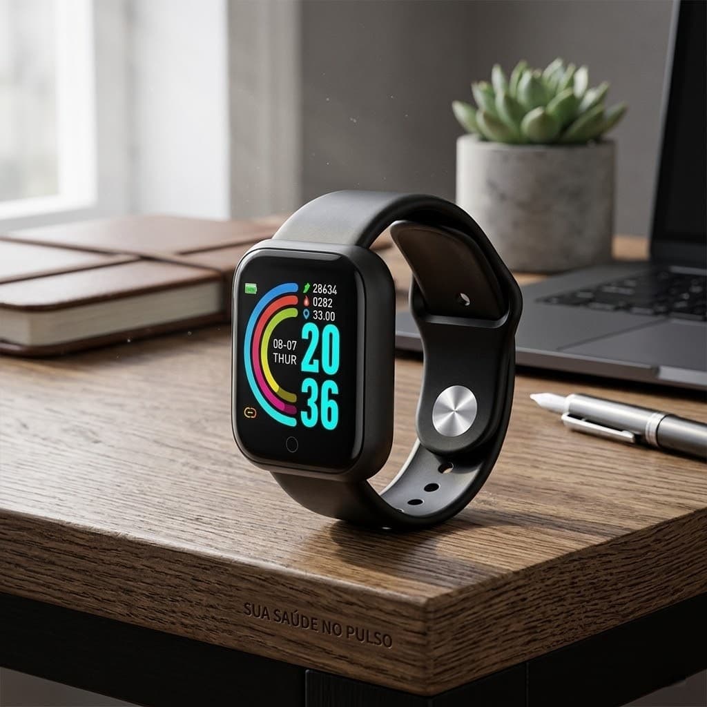 Relógio Smartwatch D20 Bluetooth Inteligente Monitor Saúde Notificações Android iOS Kapbom