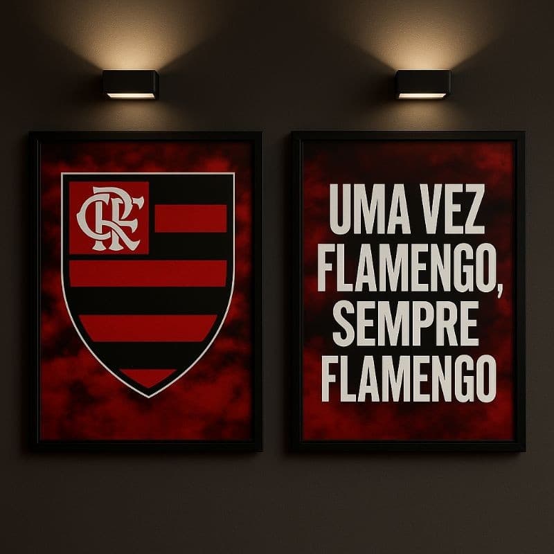 Kit 2 Quadros Decorativo Flamengo –  MDF Exclusivo