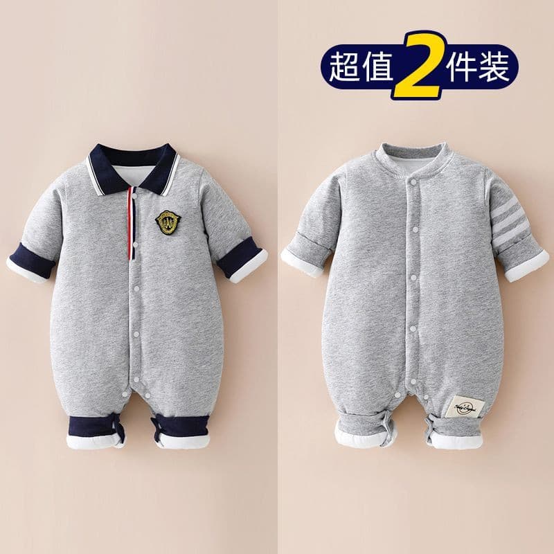 Bebê macacão inverno algodão-peça de manga comprida macacão bebê menino roupas de inverno roupas de algodão estilo Prepp