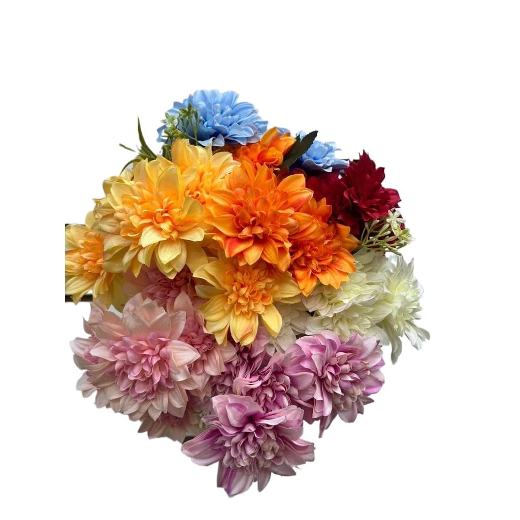 Buquê Artificial de Dália 36cm com 5 Flores Decoração/H0045