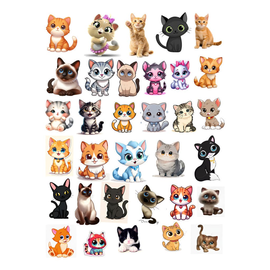 Tatuagem Temporária  Gatinhos - Cartela Com Varias Unidades