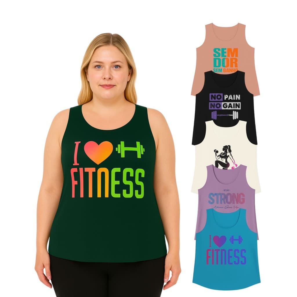Combo 3 Camiseta Regata Fitness Feminina Malha Fria Caimento Real Plus Saize Para Treino