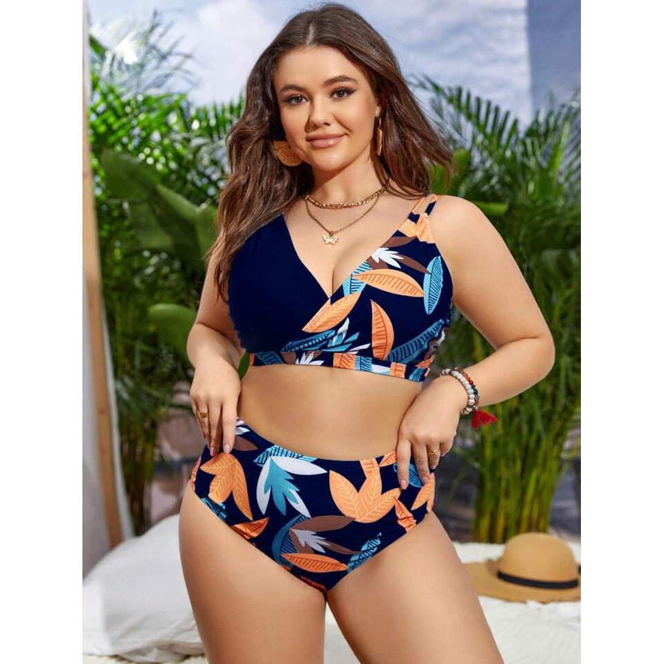 Biquíni Plus Size Estampado Azul Marinho