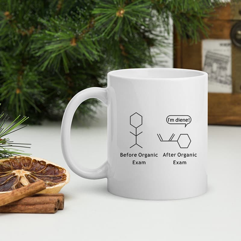 Haste química eu sou diene harmonia haste diene morrendo caneca copo de cerâmica copo de água professor químico