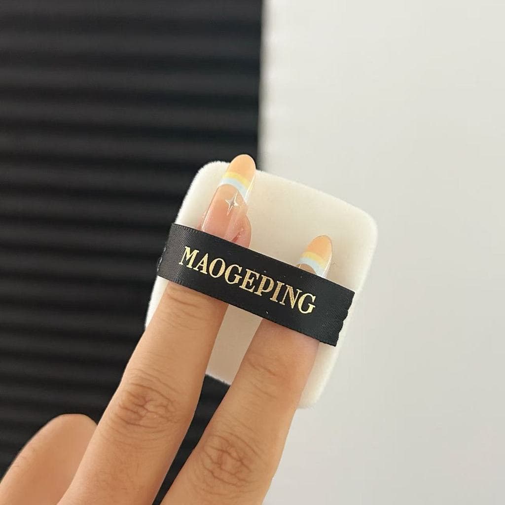 Mao Geping Pequeno Ventilador Dourado Quadrado Reunindo Puff Dupla Face Pressionado Pó Configuração Puff Blush Puff Paco